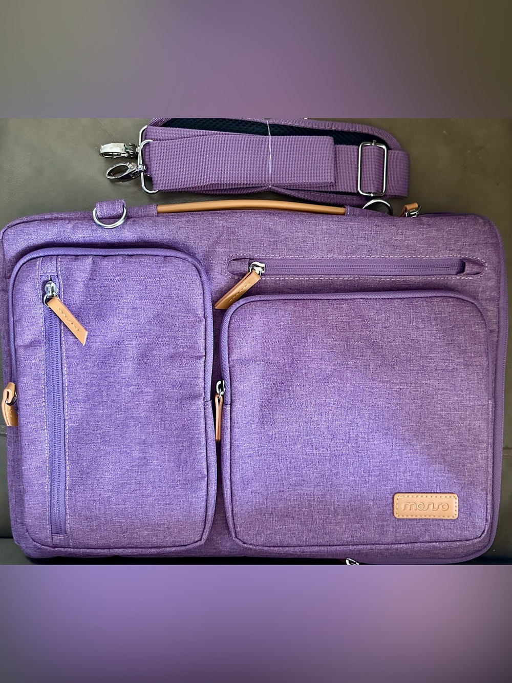 MOSISO 360 Protective Laptop Shoulder Bag STRAP Lilac Purple EUC 15 - 15.6” 16”